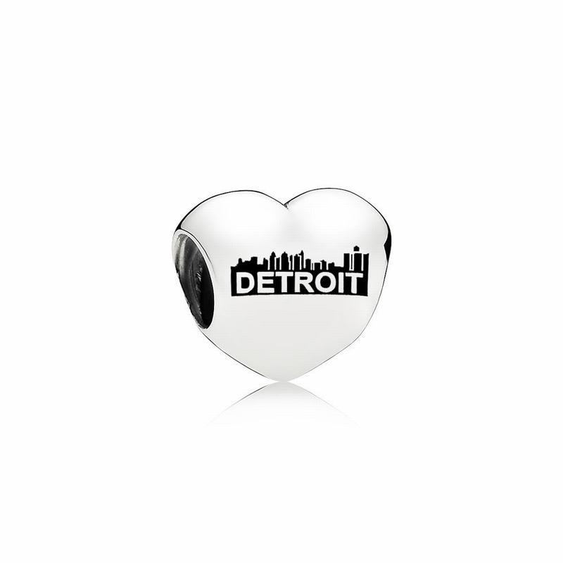 Pandora Detroit Motor City Heart Charm Silver Egypt RY2786390